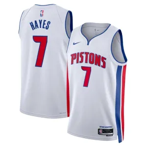 Nike Detroit Pistons Killian Hayes 7 Miesten Pelipaita Association Edition Swingman Valkoinen