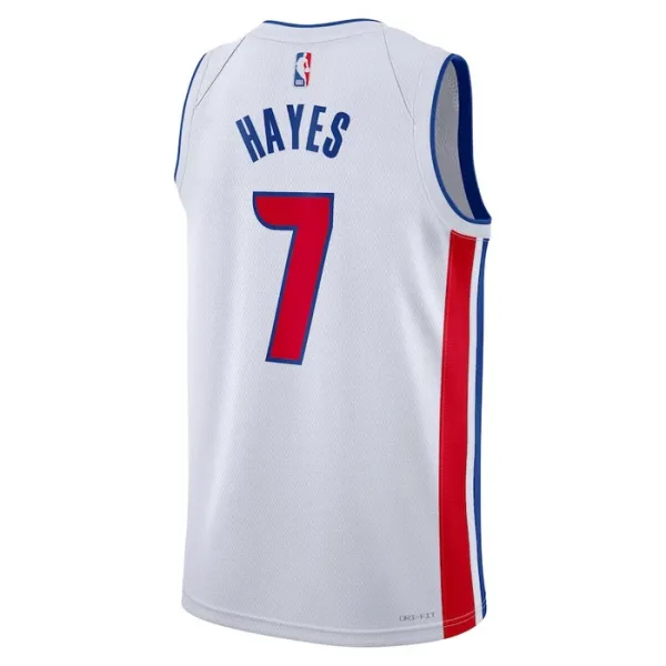 Nike Detroit Pistons Killian Hayes 7 Miesten Pelipaita Association Edition Swingman Valkoinen