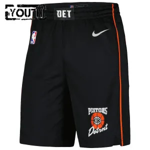 Nike Detroit Pistons Lasten Shortsit City Edition 2023-24 Swingman Musta