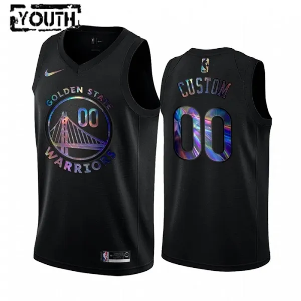 Nike Golden State Warriors HWC Iridescent Edition Personoitava Lasten Pelipaita Swingman Musta Nike Golden State Warriors HWC Iridescent Edition Personoitava Lasten Pelipaita Swingman Musta