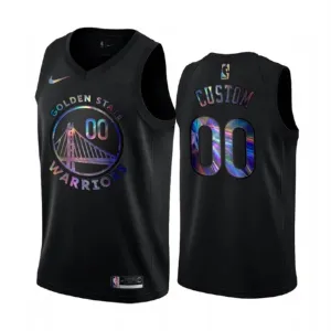 Nike Golden State Warriors HWC Iridescent Edition Personoitava Miesten Pelipaita Swingman Musta Nike Golden State Warriors HWC Iridescent Edition Personoitava Miesten Pelipaita Swingman Musta