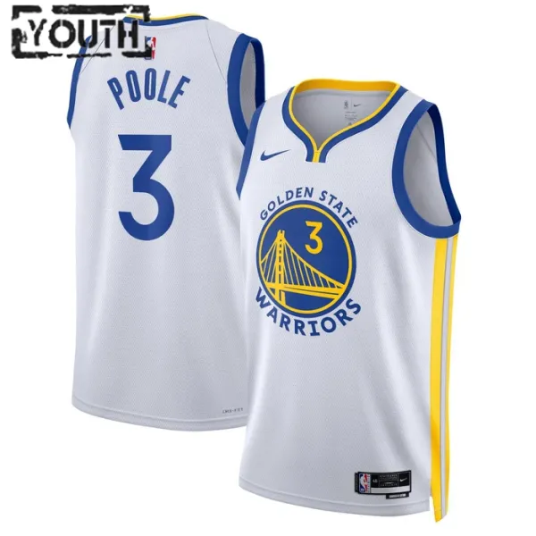 Nike Golden State Warriors Jordan Poole 3 Lasten Pelipaita Association Edition Swingman Valkoinen Nike Golden State Warriors Jordan Poole 3 Lasten Pelipaita Association Edition Swingman Valkoinen
