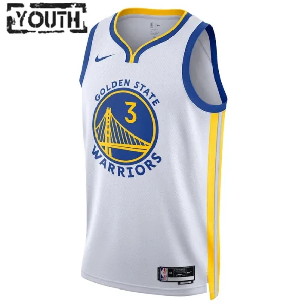 Nike Golden State Warriors Jordan Poole 3 Lasten Pelipaita Association Edition Swingman Valkoinen