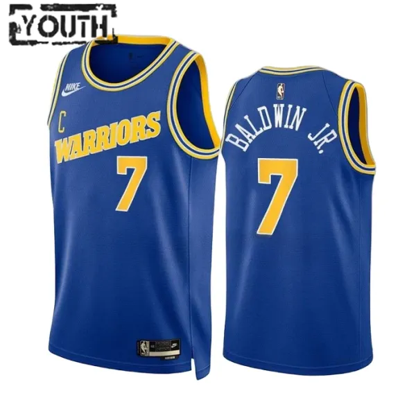 Nike Golden State Warriors Patrick Baldwin JR 7 Lasten Pelipaita Classic Edition 2022-23 Swingman Sininen Nike Golden State Warriors Patrick Baldwin JR 7 Lasten Pelipaita Classic Edition 2022-23 Swingman Sininen