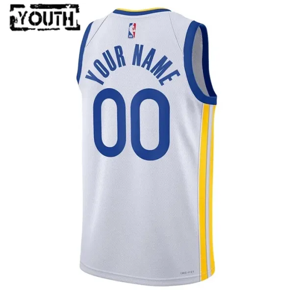 Nike Golden State Warriors Personoitava Lasten Pelipaita Association Edition Swingman Valkoinen