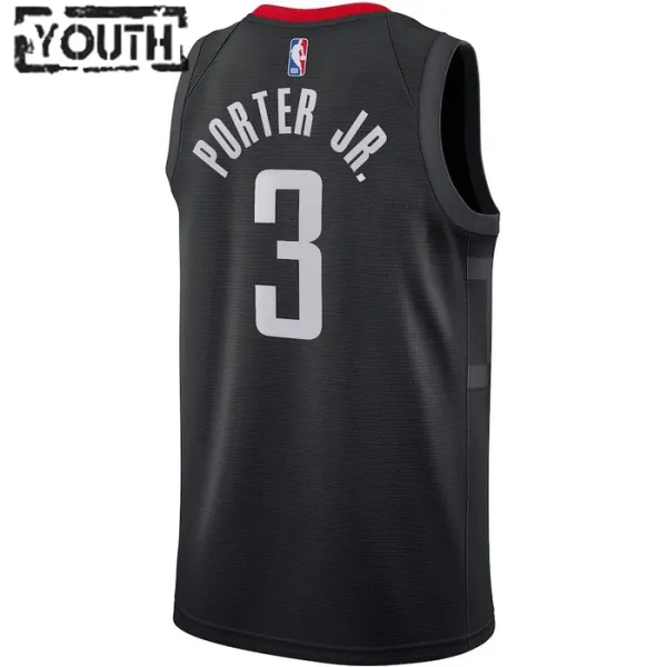 Houston Rockets Jordan Kevin Porter JR 3 Lasten Pelipaita Statement Edition Swingman Musta