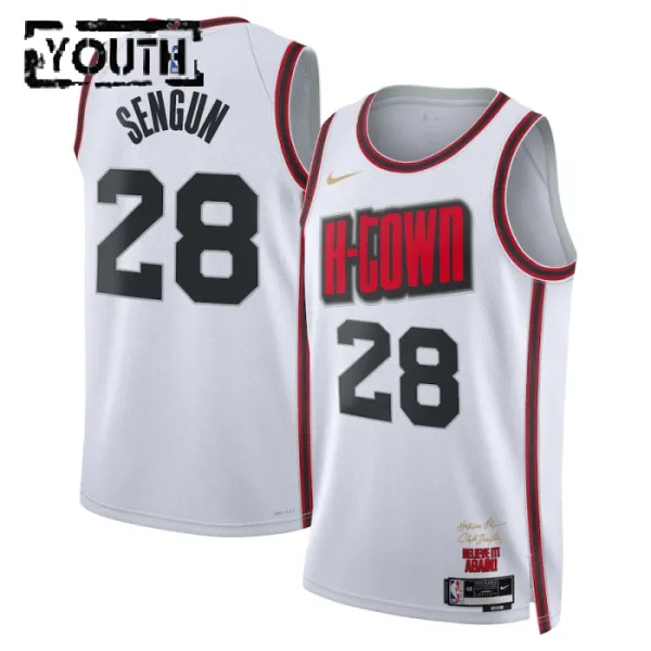 Nike Houston Rockets Alperen Sengun Lasten Pelipaita City Edition 2024-25 Swingman Valkoinen Nike Houston Rockets Alperen Sengun Lasten Pelipaita City Edition 2024-25 Swingman Valkoinen