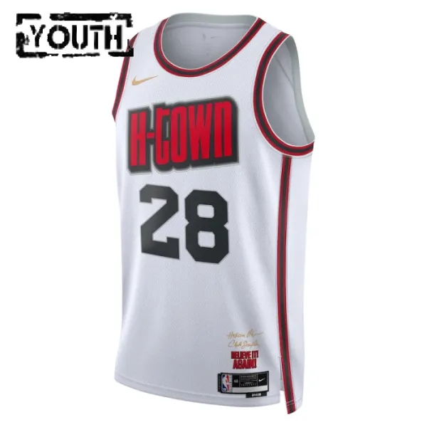 Nike Houston Rockets Alperen Sengun Lasten Pelipaita City Edition 2024-25 Swingman Valkoinen