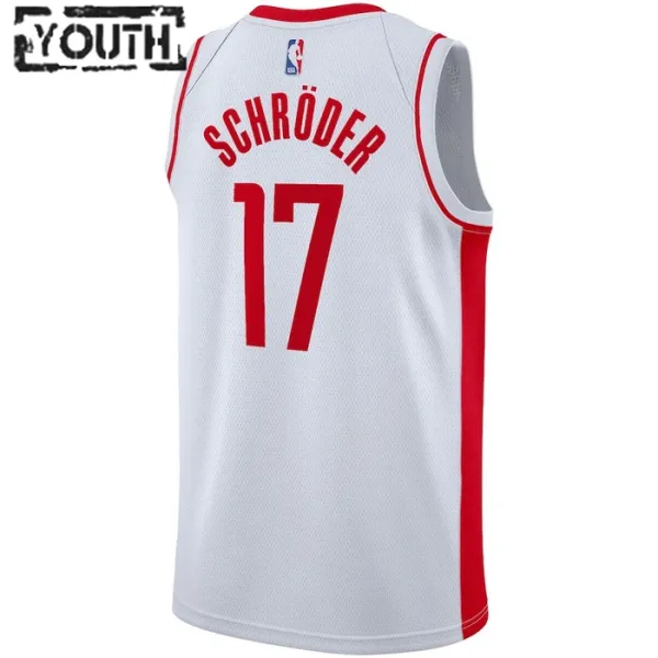 Nike Houston Rockets Dennis Schroder 17 Lasten Pelipaita Association Edition Swingman Valkoinen