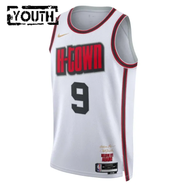 Nike Houston Rockets Dillon-Brooks Lasten Pelipaita City Edition 2024-25 Swingman Valkoinen