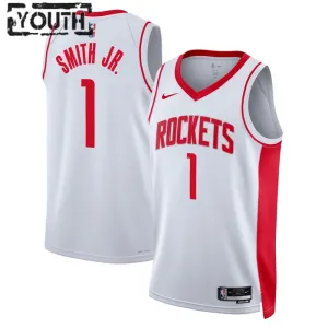 Nike Houston Rockets Jabari Smith JR 1 Lasten Pelipaita Association Edition Swingman Valkoinen