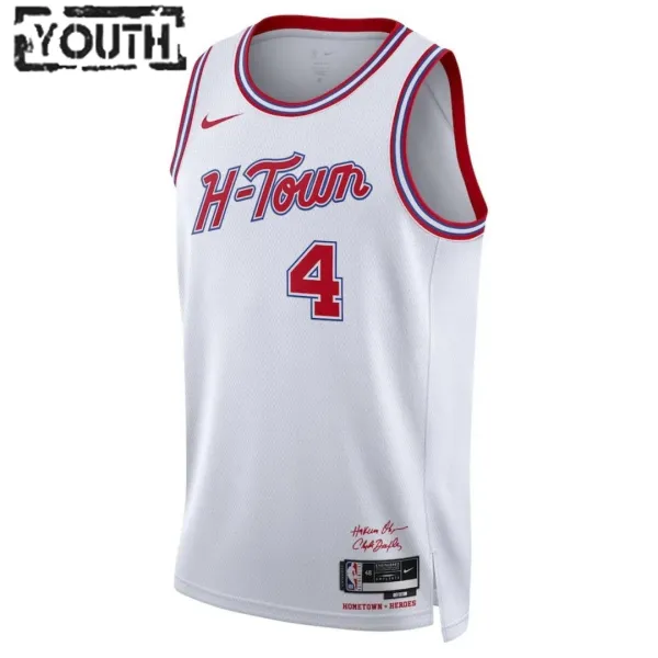 Nike Houston Rockets Jalen Green 4 Lasten Pelipaita City Edition 2023-24 Swingman Valkoinen