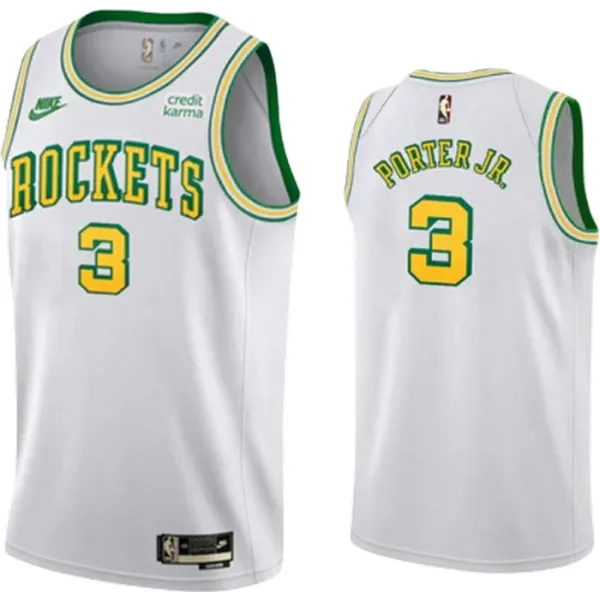 Nike Houston Rockets Kevin Porter JR 3 Miesten Pelipaita Classic Edition 2022-23 Swingman Valkoinen Nike Houston Rockets Kevin Porter JR 3 Miesten Pelipaita Classic Edition 2022-23 Swingman Valkoinen