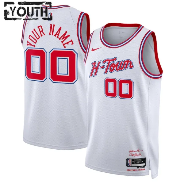 Nike Houston Rockets Personoitava Lasten Pelipaita City Edition 2023-24 Swingman Valkoinen Nike Houston Rockets Personoitava Lasten Pelipaita City Edition 2023-24 Swingman Valkoinen