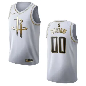 Nike Houston Rockets Personoitava Miesten Pelipaita Golden Edition Swingman Valkoinen Nike Houston Rockets Personoitava Miesten Pelipaita Golden Edition Swingman Valkoinen