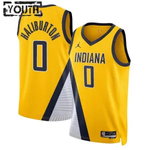 Indiana Pacers Jordan Tyrese Haliburton 0 Lasten Pelipaita Statement Edition Swingman Laivasto