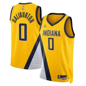 Indiana Pacers Jordan Tyrese Haliburton 0 Miesten Pelipaita Statement Edition Swingman Laivasto