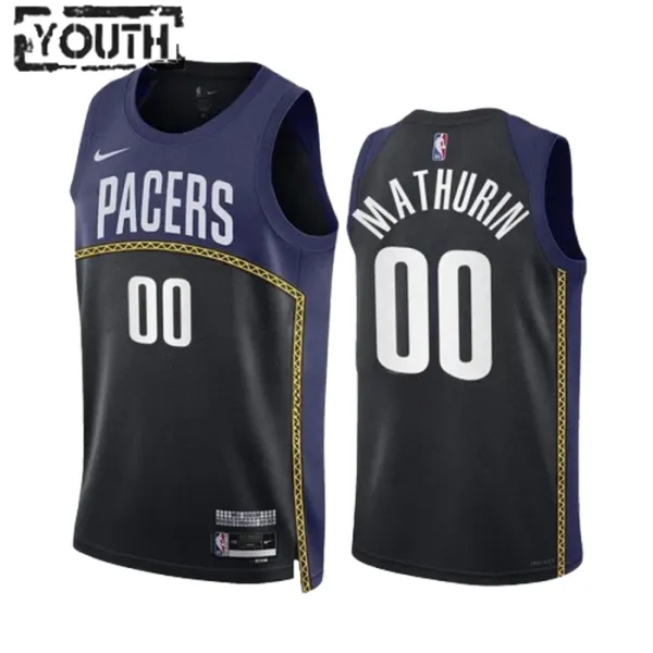 Nike Indiana Pacers Bennedict Mathurin 00 Black Lasten Pelipaita City Edition 2022-23 Swingman Laivasto Nike Indiana Pacers Bennedict Mathurin 00 Black Lasten Pelipaita City Edition 2022-23 Swingman Laivasto