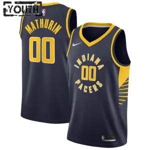 Nike Indiana Pacers Bennedict Mathurin 00 Lasten Pelipaita Icon Edition Swingman Laivasto