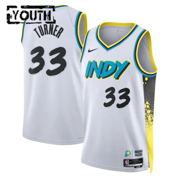 Nike Indiana Pacers Myles Turner Lasten Pelipaita City Edition 2024-25 Swingman Valkoinen Nike Indiana Pacers Myles Turner Lasten Pelipaita City Edition 2024-25 Swingman Valkoinen