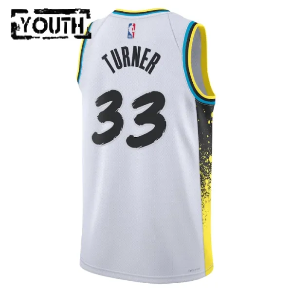 Nike Indiana Pacers Myles Turner Lasten Pelipaita City Edition 2024-25 Swingman Valkoinen