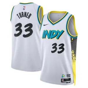 Nike Indiana Pacers Myles Turner Miesten Pelipaita City Edition 2024-25 Swingman Valkoinen