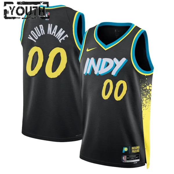 Nike Indiana Pacers Personoitava Lasten Pelipaita City Edition 2023-24 Swingman Musta Nike Indiana Pacers Personoitava Lasten Pelipaita City Edition 2023-24 Swingman Musta