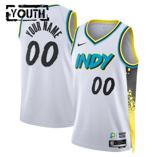 Nike Indiana Pacers Personoitava Lasten Pelipaita City Edition 2024-25 Swingman Valkoinen Nike Indiana Pacers Personoitava Lasten Pelipaita City Edition 2024-25 Swingman Valkoinen