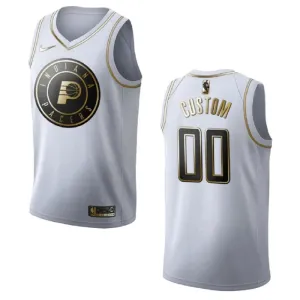 Nike Indiana Pacers Personoitava Miesten Pelipaita Golden Edition Swingman Valkoinen Nike Indiana Pacers Personoitava Miesten Pelipaita Golden Edition Swingman Valkoinen