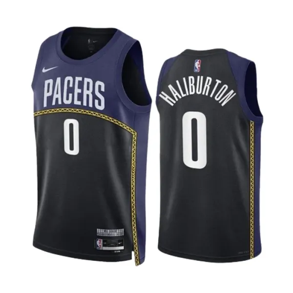 Nike Indiana Pacers Tyrese Haliburton 0 Black Miesten Pelipaita City Edition 2022-23 Swingman Laivasto Nike Indiana Pacers Tyrese Haliburton 0 Black Miesten Pelipaita City Edition 2022-23 Swingman Laivasto