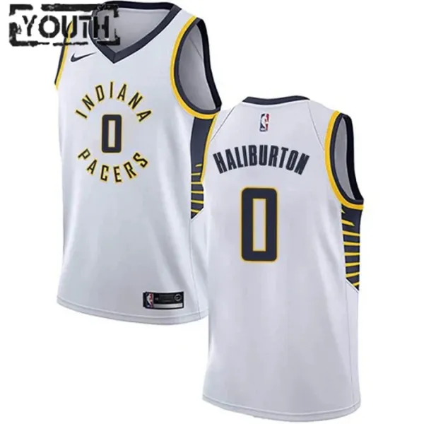 Nike Indiana Pacers Tyrese Haliburton 0 Lasten Pelipaita Association Edition Swingman Valkoinen Nike Indiana Pacers Tyrese Haliburton 0 Lasten Pelipaita Association Edition Swingman Valkoinen