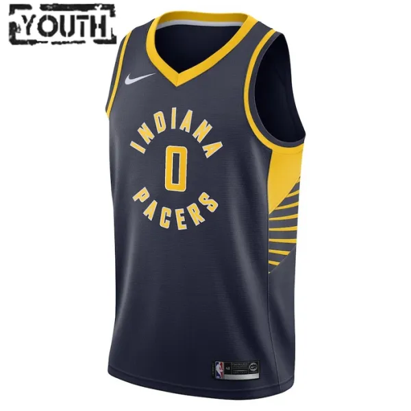Nike Indiana Pacers Tyrese Haliburton 0 Lasten Pelipaita Icon Edition Swingman Laivasto