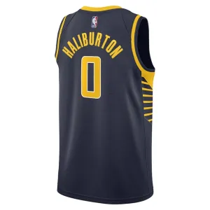 Nike Indiana Pacers Tyrese Haliburton 0 Miesten Pelipaita Icon Edition Swingman Laivasto