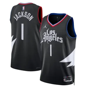 LA Clippers Jordan Reggie Jackson 1 Miesten Pelipaita Statement Edition Swingman Musta LA Clippers Jordan Reggie Jackson 1 Miesten Pelipaita Statement Edition Swingman Musta