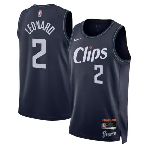 Nike LA Clippers Kawhi Leonard Miesten Pelipaita City Edition 2023-24 Swingman Laivasto