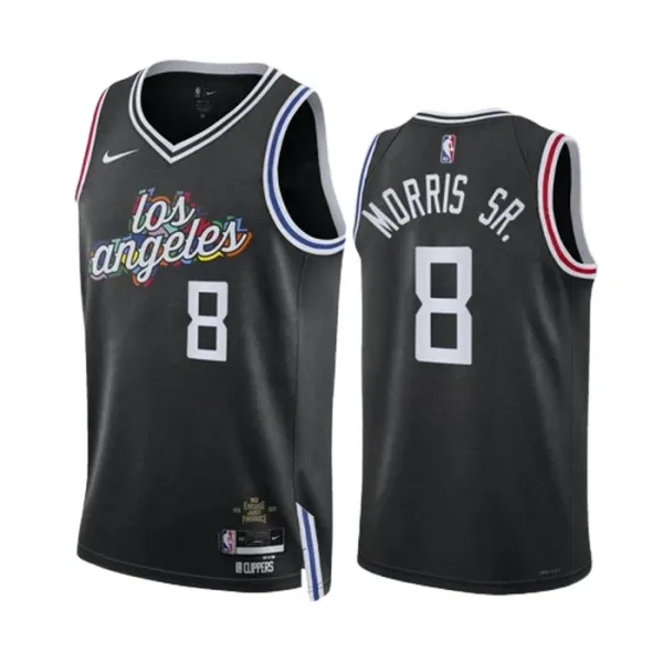 Nike LA Clippers Marcus Morris SR 8 Miesten Pelipaita City Edition 2022-23 Swingman Musta Nike LA Clippers Marcus Morris SR 8 Miesten Pelipaita City Edition 2022-23 Swingman Musta