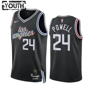 Nike LA Clippers Norman Powell 24 Lasten Pelipaita City Edition 2022-23 Swingman Musta