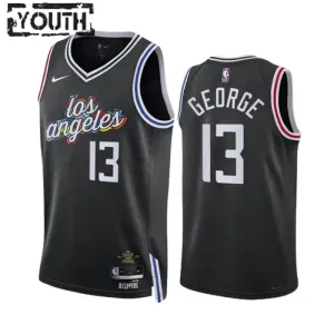 Nike LA Clippers Paul George 13 Lasten Pelipaita City Edition 2022-23 Swingman Musta