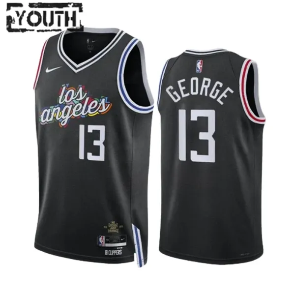 Nike LA Clippers Paul George 13 Lasten Pelipaita City Edition 2022-23 Swingman Musta Nike LA Clippers Paul George 13 Lasten Pelipaita City Edition 2022-23 Swingman Musta