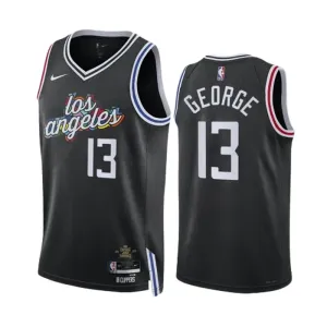 Nike LA Clippers Paul George 13 Miesten Pelipaita City Edition 2022-23 Swingman Musta