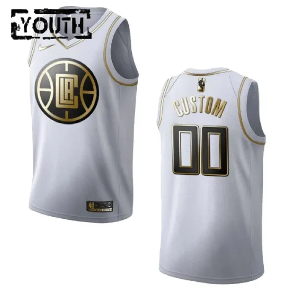 Nike LA Clippers Personoitava Lasten Pelipaita Golden Edition Swingman Valkoinen Nike LA Clippers Personoitava Lasten Pelipaita Golden Edition Swingman Valkoinen