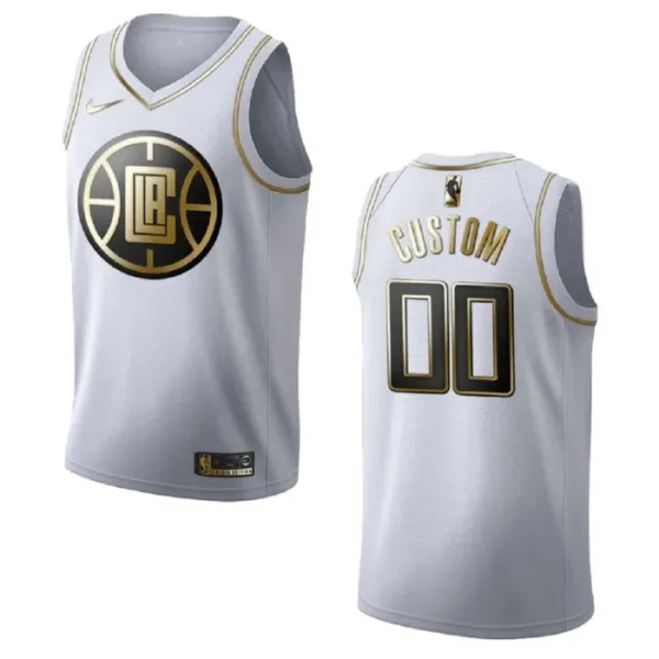 Nike LA Clippers Personoitava Miesten Pelipaita Golden Edition Swingman Valkoinen Nike LA Clippers Personoitava Miesten Pelipaita Golden Edition Swingman Valkoinen