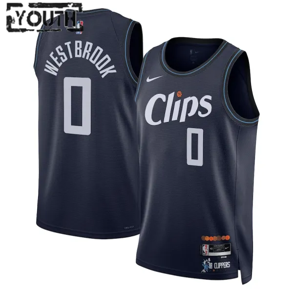 Nike LA Clippers Russell Westbrook Lasten Pelipaita City Edition 2023-24 Swingman Laivasto Nike LA Clippers Russell Westbrook Lasten Pelipaita City Edition 2023-24 Swingman Laivasto