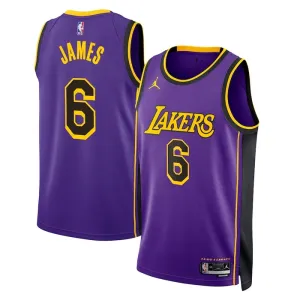 Los Angeles Lakers Jordan Lebron James 6 Miesten Pelipaita Statement Edition Swingman Violetti