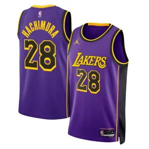 Los Angeles Lakers Jordan Rui Hachimura 28 Miesten Pelipaita Statement Edition Swingman Violetti