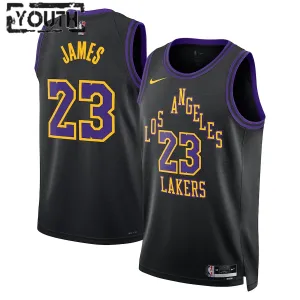 Nike Los Angeles Lakers Lebron James Lasten Pelipaita City Edition 2023-24 Swingman Musta