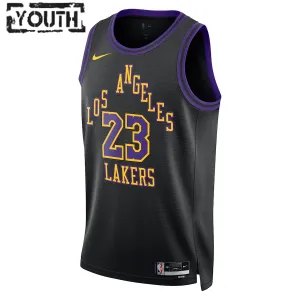 Nike Los Angeles Lakers Lebron James Lasten Pelipaita City Edition 2023-24 Swingman Musta