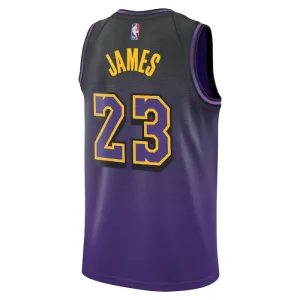 Nike Los Angeles Lakers Lebron James Miesten Pelipaita City Edition 2024-25 Swingman Violetti