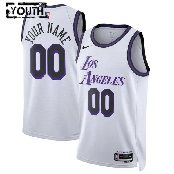 Nike Los Angeles Lakers Personoitava Lasten Pelipaita City Edition 2022-23 Swingman Valkoinen Nike Los Angeles Lakers Personoitava Lasten Pelipaita City Edition 2022-23 Swingman Valkoinen