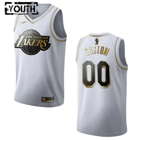 Nike Los Angeles Lakers Personoitava Lasten Pelipaita Golden Edition Swingman Valkoinen Nike Los Angeles Lakers Personoitava Lasten Pelipaita Golden Edition Swingman Valkoinen